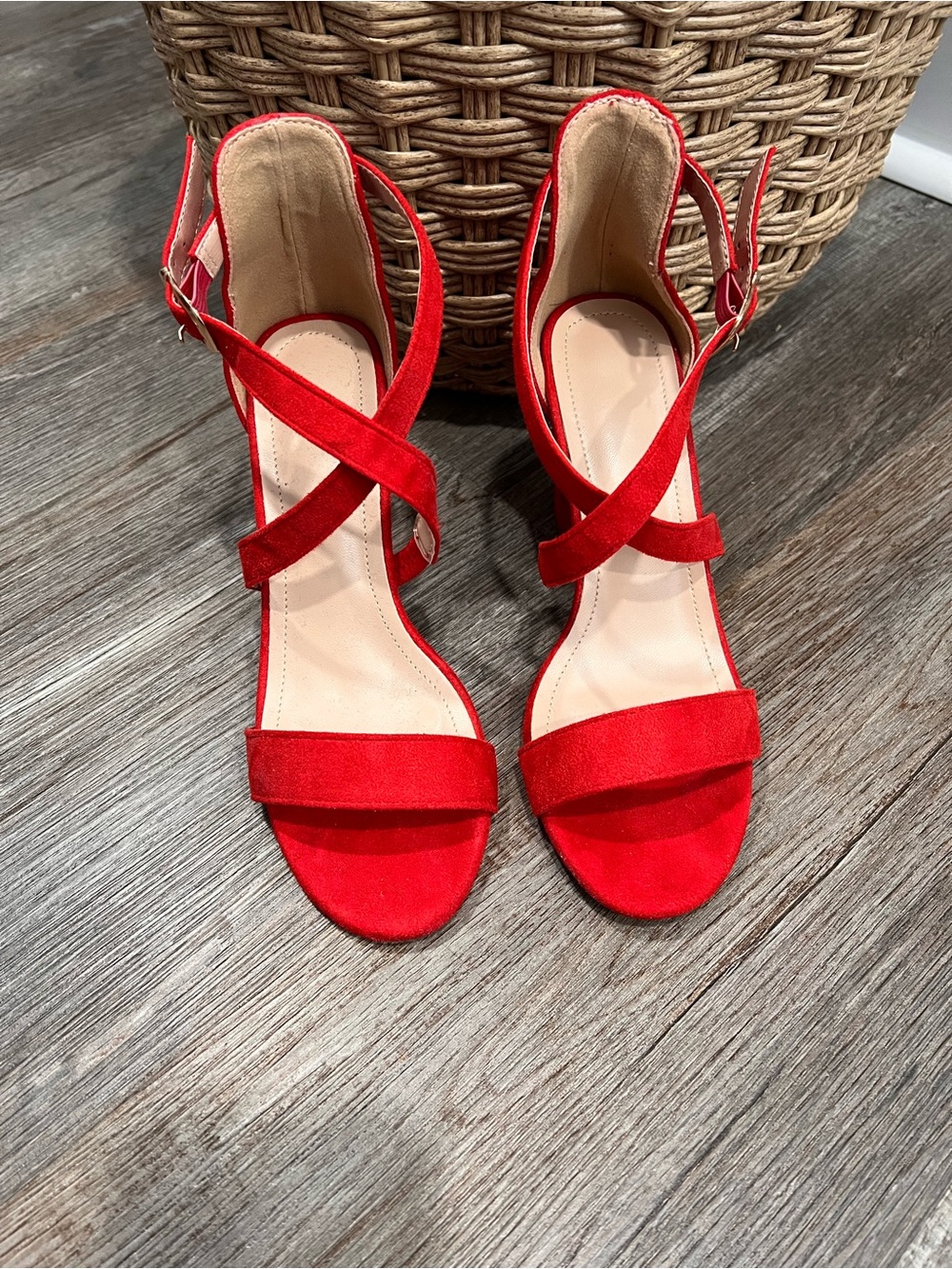 Red Strappy Women’s Sandals - Elegant Open-Toe Heels
